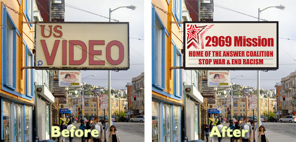 ANSWER San Francisco office sign - Before and After