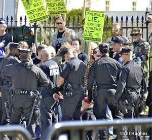 Veterans arrested at March 19 2011 protest, Washington, DC