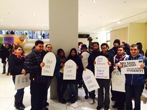 Northwest Bronx students Gaza Aug. 2 at demo