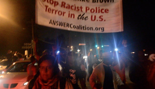 ANSWER banner 8-17-14 Ferguson march