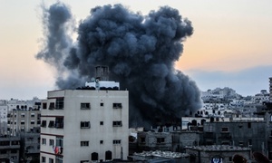 Israeli airstrike in Gaza City 2014