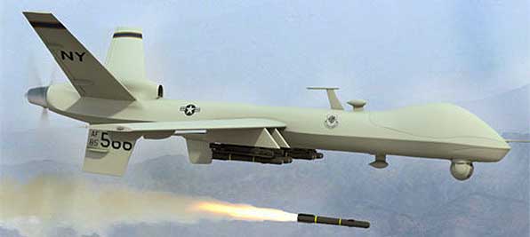 US drone firing missile